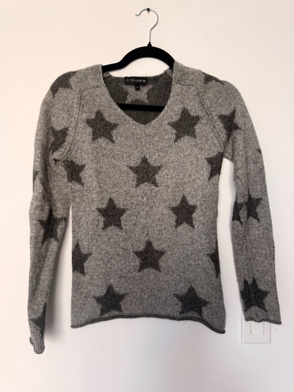 Cashmere Gray Star Sweater